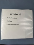 Articles 2- Impressive Binder full of 123 Various Articles on Various Artifact Topics
