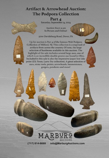 Walt Podpora Indian Artifact, Arrowhead Auction #4