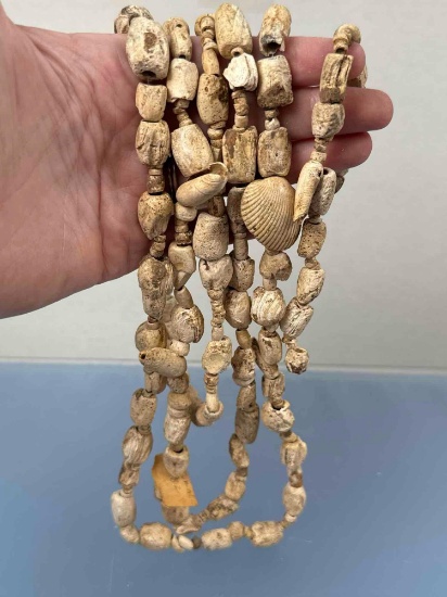 WOW 73" Strand of Shell Beads, Olivella and Barrel Beads, Some Disc, Found in Virginia