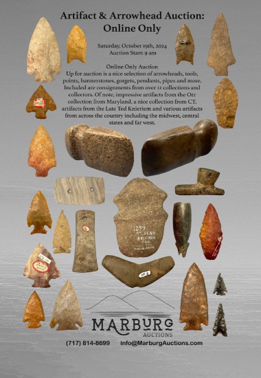 Arrowhead Indian Artifact Auction-Marburg Auctions