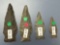 Lot of 4 FINE Fishtail Points, Found in New York, Longest is 2 5/8