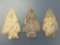 3 Nice Rhyolite Stemmed Points, Longest is 2 9/16