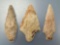3 Quartzite Stemmed Points, Longest 3 1/16