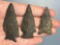 Lot of 3 Fine Chert Points, Longest is 2
