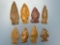 8 Transitional Points, Fishtails, Perkiomen, Found in Berks and Bucks Co., PA, Ex: Pat Sutton