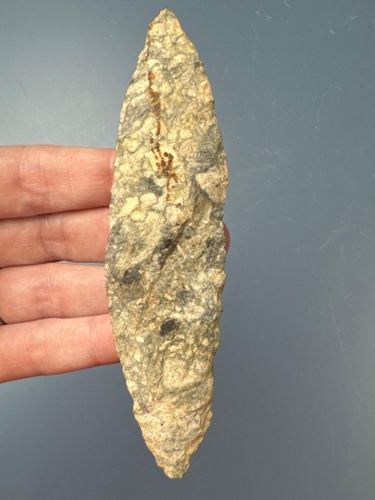 RARE 4 13/16" Bi-Pointed Knife, Spotted Rhyolite, Found in Hartford Co., Connecticut, Ex: Dumeer