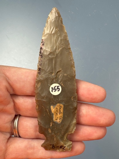 NICE 4 1/16" Sonora Side Notch, Found in Mercer Co., Kentucky in Sept. of 1941, Ex: Atkins