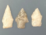 3 Fine Quartz Points, Longest is 1 1/16