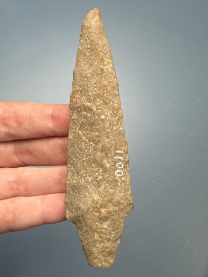 NICE 4 1/2" Poplar Island Quartzite Spear, Arrowhead, Found in Lancaster Co., PA, Ex: Ted Knieriem