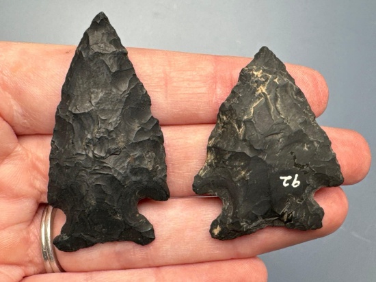 NICE Pair of Chert Corner Notch Points, Found in Nescopeck, PA, Ex: Ted Knieriem