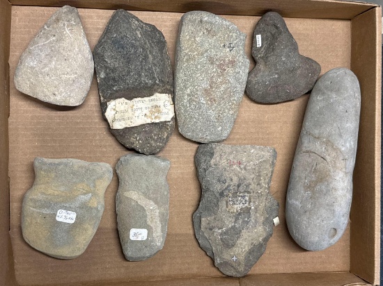 Lot of 8 Various Tools, Axes, Pestles, Celts, Longest is 8", Found in PA and NJ