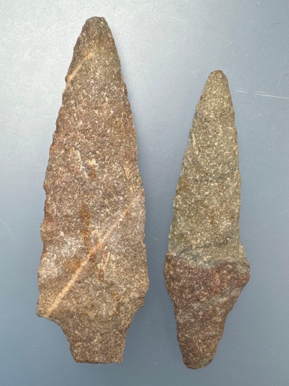 Pair of Quartzite Points (Poplar and Bare Island), Longest 4", Found in the Oley Valley, Berks Co.,