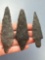 3 Fine Schuylkill Points, Chert, Longest is 4