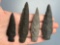 4 Fine Archaic Stem Points, Chert, Argillite, Longest 3 3/8