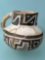 SUPERB Anasazi Black on White Pitcher, Broken and Reglued, 5 1/2
