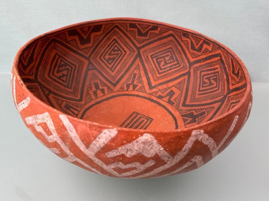 11 1/2" x 4 1/2" Polychrome Anasazi Vessel, Impressive, Moderate Restoration to Body and Rim,