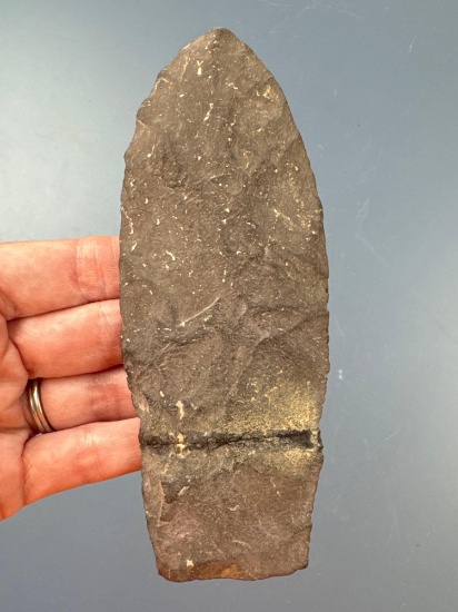 SUPERB 5 1/2" Fox Creek Culture Petalas Blade, Argillite, Broken+Re-Glued, Found Gloucester Co.,
