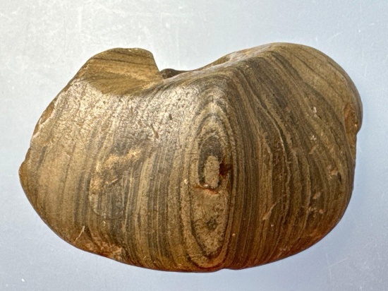 RARE 2 1/4" Miniature Banded Slate Bannerstone, Single Notched, Found in Eastern, Pennsylvania