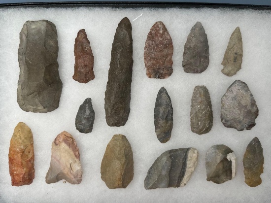 NICE Lot of Artifacts, Tools, Arrowheads, Found along the Nemaha River in Nemaha Co., Kansas