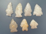 7 Nice Quartz Points, Longest is 1 5/8