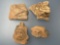 4 Pre-Columbian, Taino Pottery Face Effigies, Longest is 2 1/4
