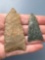 FINE Triangle Points, Rhyolite and Chert, Longest is 2 3/4
