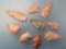 9 Pink Chert River-Polished Points, Longest is 2 1/8