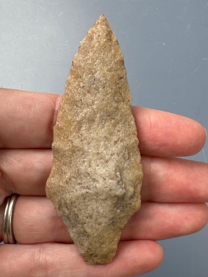 NICE 3 1/8" Quartzite Point, Found in Berks Co., Pennsylvania, Ex: F. Flizack, T. Madeira