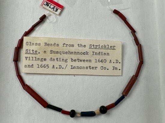 11" Strand of Susquehannock Beads, Strickler Site, Washington Boro, Lancaster Co., Pennsylvania