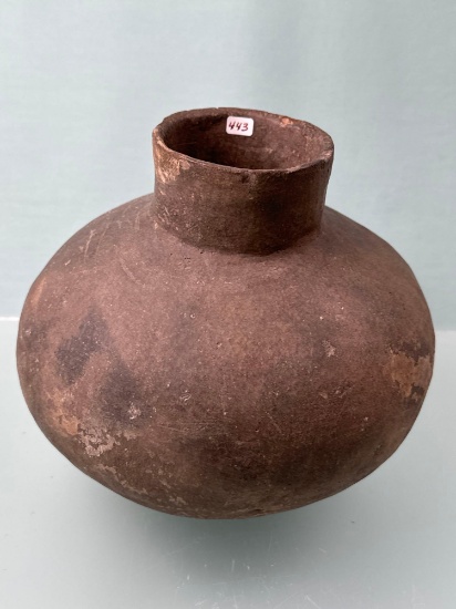 8" x 7" Mississippian Vessel, Found in Cross Co., Arkansas near the St Francis River, nick restored