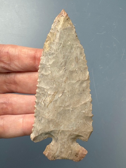 NICE 3 1/2" "Notch Base" Dovetail Found in Clinton Co., Ohio, Flintridge, Bennett COA