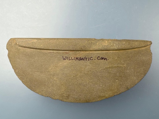 WOW 5 1/2" Ulu/Semi Lunar Knife, CT, Broken and Reglued, Restoration to Left and Right Side Edges,