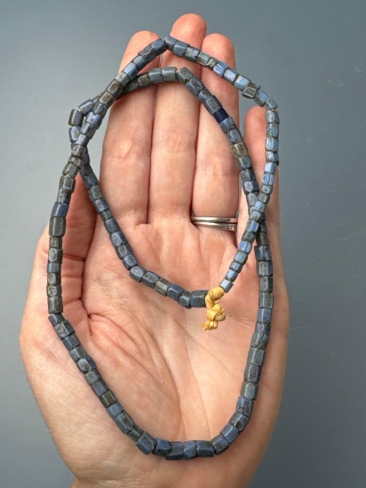 21" Strand of Beads, Faceted, Blue, Contemporary 1900's