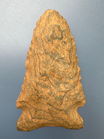 FINE 2" Rhyolite Serrated Palmer Point, Banded Rhyolite, Found in Virginia