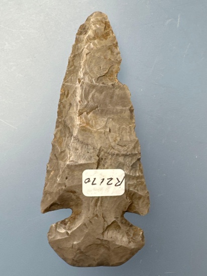NICE 3 1/4" Hornstone Dovetail Point, Beveled, Found in Kentucky, Tip Ding Noted, Ex: Harold Sexton