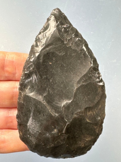 FINE 3" Leaf Blade, Obsidian, Found in the Western, US, Heavy Patina