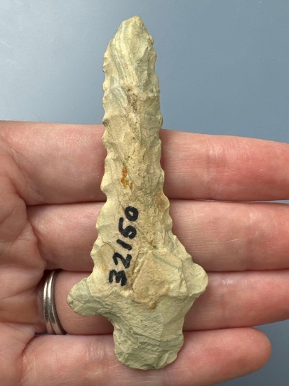 3 1/8" Serrated Kirk Point, Found in North Carolina, Ex: Capehart