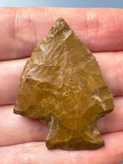 NICE 1 3/4" Jasper Perkiomen Point, Found in Lehigh Co., Pennsylvania, Needle Tip, Ex: T. Madeira