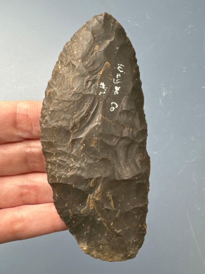 SUPERB 4 3/8" Hornstone Knife, Found in Wayne Co., Indiana, Ex: Cludy Oler, Stanley Brzoski