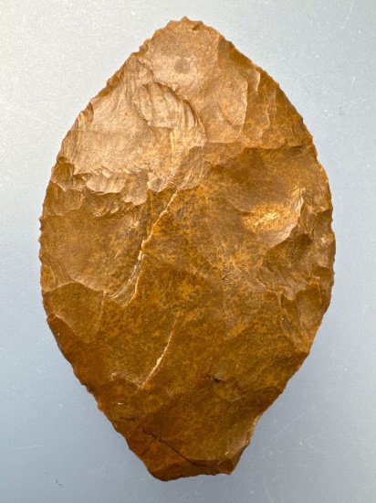 1 13/16" Jasper, Possible Paleo, Found in Berks Co., Pennsylvania, Ex: Charlie Eckman, T. Madeira