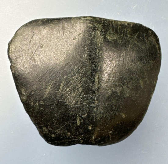 WOW 2" Steatite Shield Bannerstone, Found in Franklin Co., Pennsylvania, Ex: Rich Johnston, T.