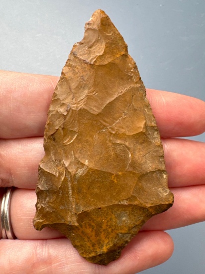 WOW 3" High-Grade Jasper Lehigh Broadpoint, Found in Eastern Pennsylvania, Ex: Pat Sutton, Cicero...