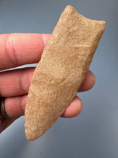 HIGHLIGHT 3 1/2" Hixton Quartzite Paleo Clovis, Fluted, Found in Wisconsin, Semi-Translucent, w/COA