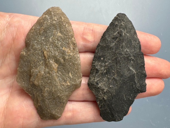 Pair of Wider-Based Koens Points, Longest is 2 3/4", Found in Berks Co., Pennsylvania,