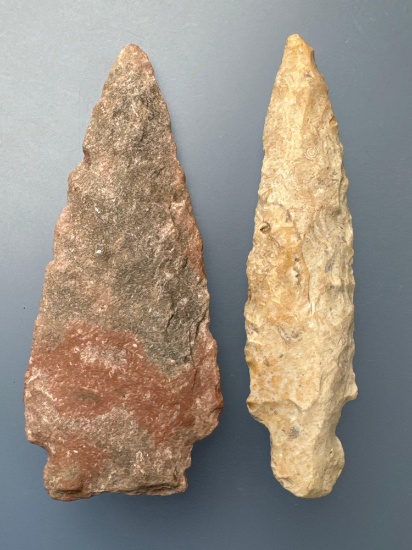 Large Pair of Stemmed Points, Longest is 3 1/16", Found in Ponca City, Kay Co., Oklahoma