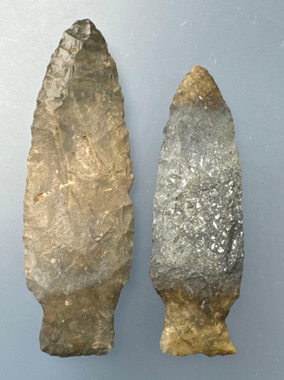 Pair of FINE Stemmed Point, Colorful, Longest is 3 1/16", Found in Jefferson Co., Kansas