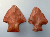 Pair of NICE Heat-Treated Red Jasper Perkiomens, Longest 1 5/8