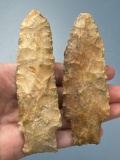 Pair of Large Stemmed Points, Missouri, Longest is 4 1/4