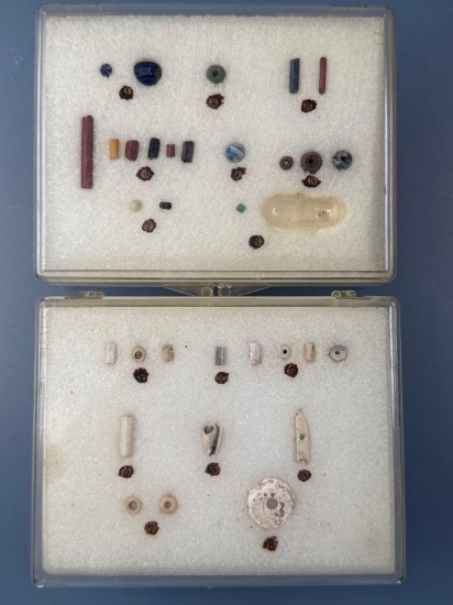 Ex: Charlie Wray New York Iroquoian Trade Beads, Polychromes, Shell+Glass, Various NY Sites