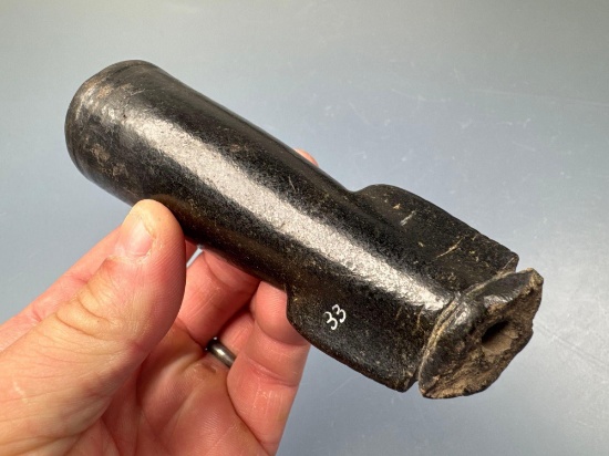 HIGHLIGHT 4 1/4" Salvaged Obtuse Angle Pipe w/Tally Marks, Found 1953 Minisink Ford, New York,